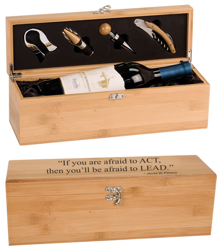 Bamboo Single Wine Box with Tools