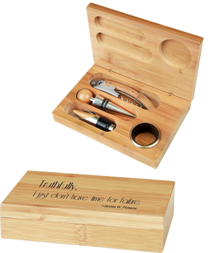 Bamboo 4-Piece Wine Tool Set