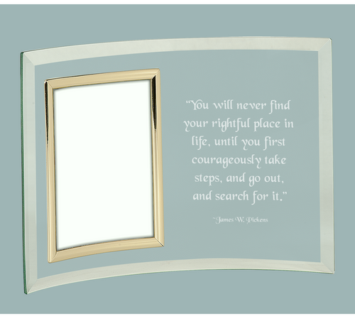 Jade Glass Cresent Picture Frame