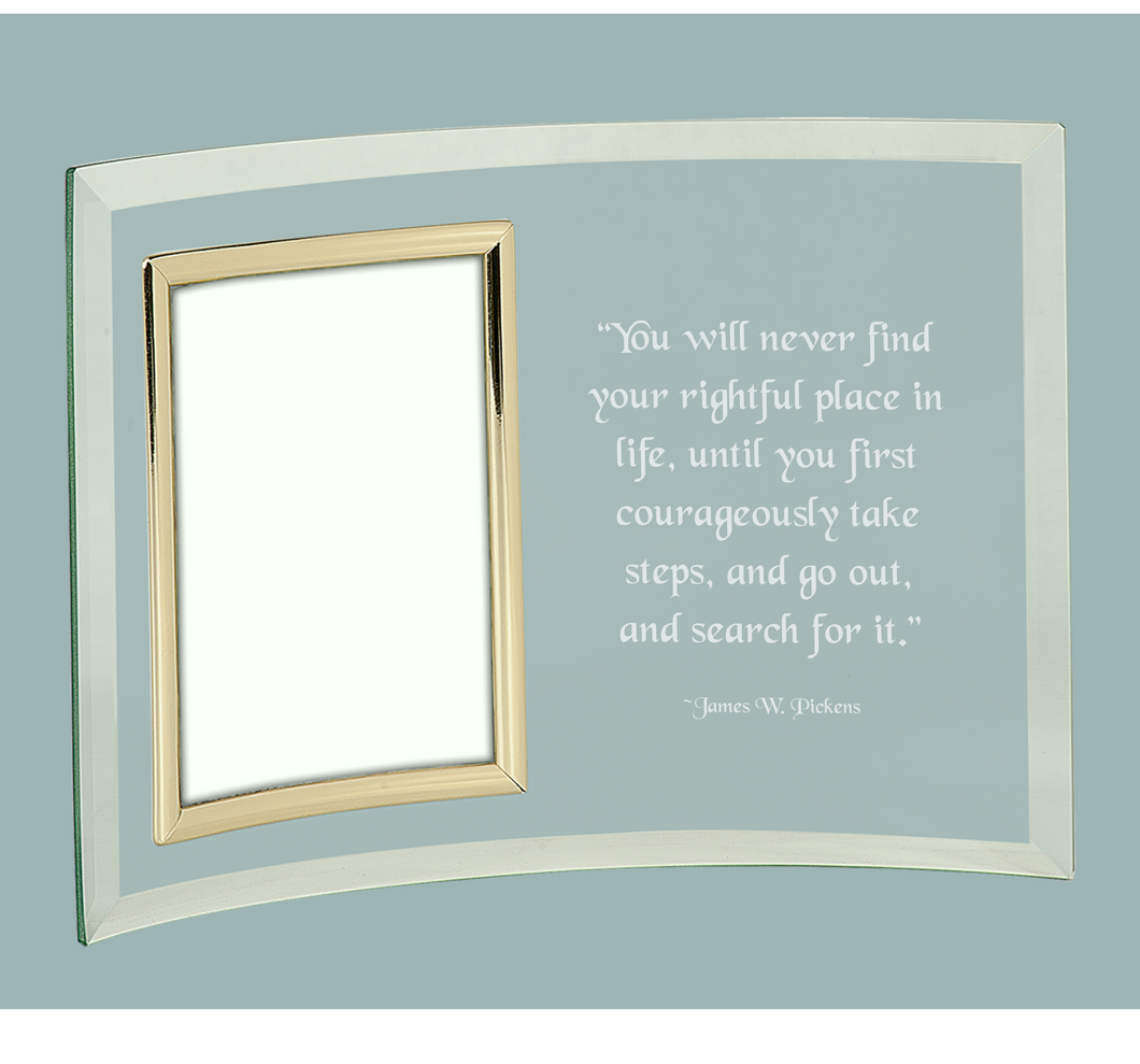 Jade Glass Cresent Picture Frame